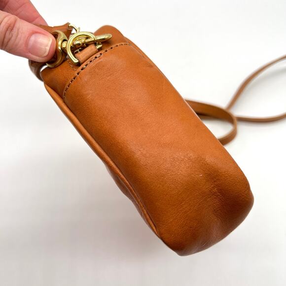 CLARE V Midi Sac Tan Nappetto Stripe Leather Crossbody Bag Women Neon Yellow NEW - Picture 7 of 16